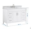 Perrella 49-in White Undermount Single Sink Bathroom Vanity With Carrara White Natural Marble Top