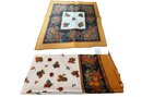Pretty Fall Rectangular Tablecloth And Set Of 12 Napkins