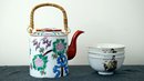Three Vintage Chinese Porcelain Bowls And One Teapot