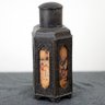 Metal Tea Cannister With Six Paintings