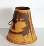 Antique Country Primitive Yellow Galvanized Metal Milking Bucket
