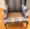 Vintage Striped Wingback Armchair