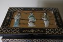 Chinese Lacquered  Jewelry Box With Inlay