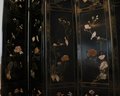 Decorated Lacquered Asian 6 Panel Screen