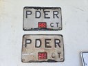 #110 - Vintage 1956 Connecticut Matching Antique License Plates