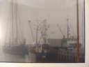 Hand Tinted Photograph Of Ship At Pier 20 X 16 In Metal Frame