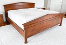 King Size Bed With Wood Headboard, Footboard, Frame, Mattress And Box Spring
