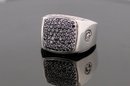 DAVID YURMAN Pave Signet Ring With Black Diamonds