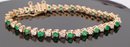 6 Carat T.W. Diamond & Emerald Tennis Bracelet