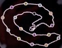 Rhodium Plated Sterling Silver Multi Colored Necklace