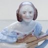Herend Porcelain Hungary Figure Of An Antebellum Woman Playing Guitar