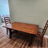Pennsylvania House Pine Dining Table With 6 Ladder Back Chairs /leaves