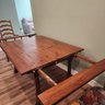 Pennsylvania House Pine Dining Table With 6 Ladder Back Chairs /leaves