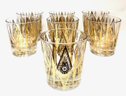 Amazing Atomic Glam Bar 22KT Gold Diamond Pattern Rocks Glasses