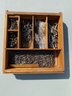 Vintage Wooden Organizer Filled W/ Assorted Nails, Bolts, Etc.