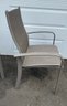 Set Of 4 Metal Patio Chairs W/ Woven Upholstered Center By Sunbrella