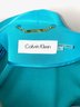 Fabulous Vintage Designer Calvin Klein Turquoise Open Waist Blazer