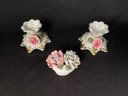 Trio Of Porcelain & Ceramic Floral Decor