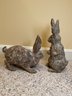 Two Porcelain Rabbits, 11x9in  And 13x6in