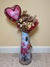 Tall Tin House Decor With Dried Flowers