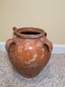 Unique Three Handled Clay Water Pot 12.5x14.5in , With Dried Flower Arrangement, Hand Made On Potters Wheel.