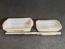 Two Fire King Oven Ware Made In The USA, Loaf Dishes, Large Dish 10.5x5.25in, Small Dish 8.5x4.5in