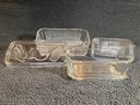 3 Vinatge Refrigerator Dish With Lid Glass Storage Vegetable Motif Lid Two Are By Arcoroc France
