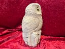 Forest Friends Pond & Garden Decor, Stone Owl By Earthy Creations 8x4in And A Metal/pewter Stag 19x204.5in.
