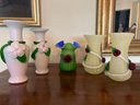Set Five Hand Made Glass Bud Vases  (LOC: S1)