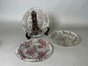 Vintage Floral Press Glass Plates