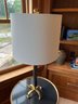 Ebony Stone & Brass Table Lamp