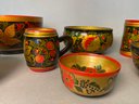 A Beautiful Collection Of Russian Folk Art Laquered Pieces