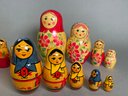 Collection Of Handpainted Nesting Dolls