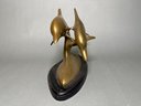 Vintage Brass Dolphin Sculpture
