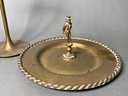 Brass Candlestick Holders & Tray