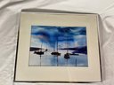 Original Waterscape Watercolor Signed Henderson 19x16in Matted Framed