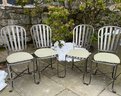 Incredible (4) Steel Cafe Chairs, Made In Italy