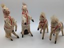 Four Vintage Wind Up Mechanical Horses