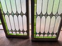 OVER 7-1/2' FEET TALL - Antique Leaded Stained Glass Doors - They Are HUGE - Probably Over 100 Years Old