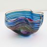 Vintage Scott And Laura Curry Handblown Art Glass Handkerchief Bowl Signed And Dated