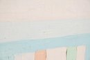 Vintage 64' Pastel Oil On Canvas Abstract Geometric Color Block Painting