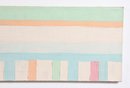 Vintage 64' Pastel Oil On Canvas Abstract Geometric Color Block Painting