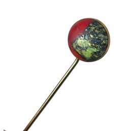 Victorian Gold Filled Stickpin Stick Pin Red Turquoise Stone