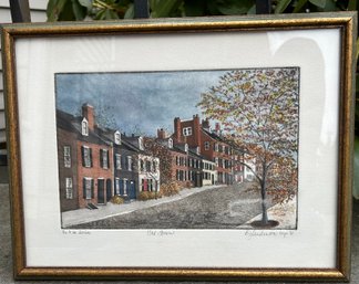 1981 Signed B J Anderson  Framed Print 12 In. X 9.5 In. OLD TOWN No.4 In Series