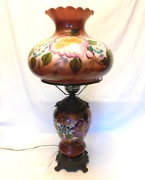 LARGE Antique Handpainted GWTW Lamp