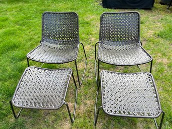 Stacking Outdoor Chairs With Stacking Foot Benches/Stools