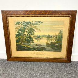 Framed Print No. 9 Of The Hudson River Portfolio In Oak Frame