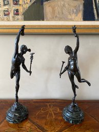 Sculptural Figures / Mercury & Demeter On Marble Bases  (LOC: S1)