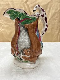 An Antiques Hand Painted Pitcher - Majolica Style