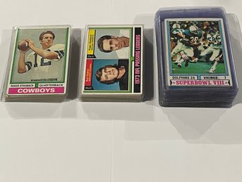 1974 Topps Football Card Lot. Over 78 Cards Total.        Very Clean Cards.     All Cards In Pictures